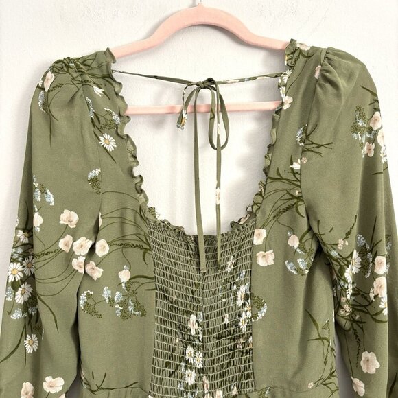 NEW Reformation Remi Mini Dress Green Floral Bonita Women’s Size 8 - Picture 10 of 11